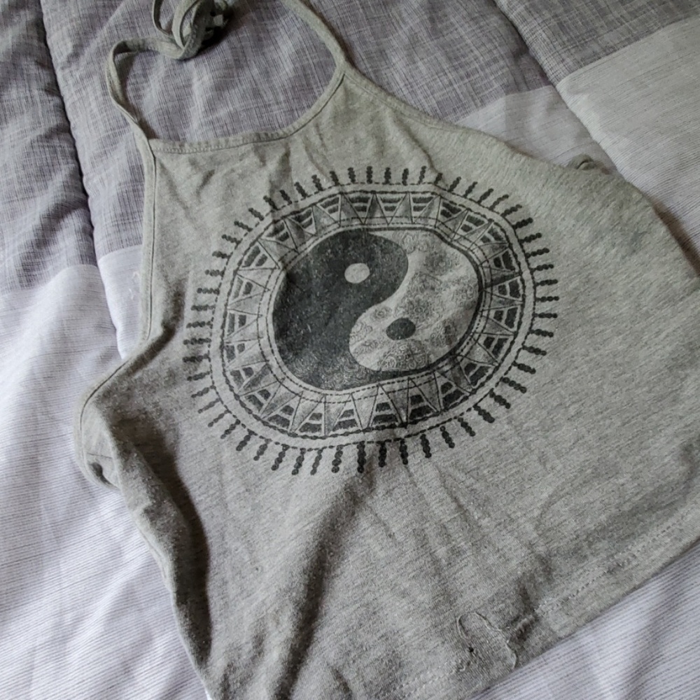 Ying Yang Crop Halter Top